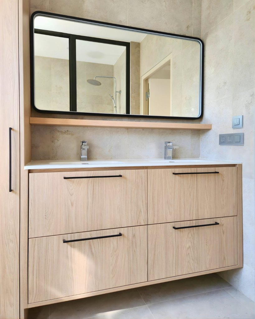 meuble sur mesure double vasque suspendu
